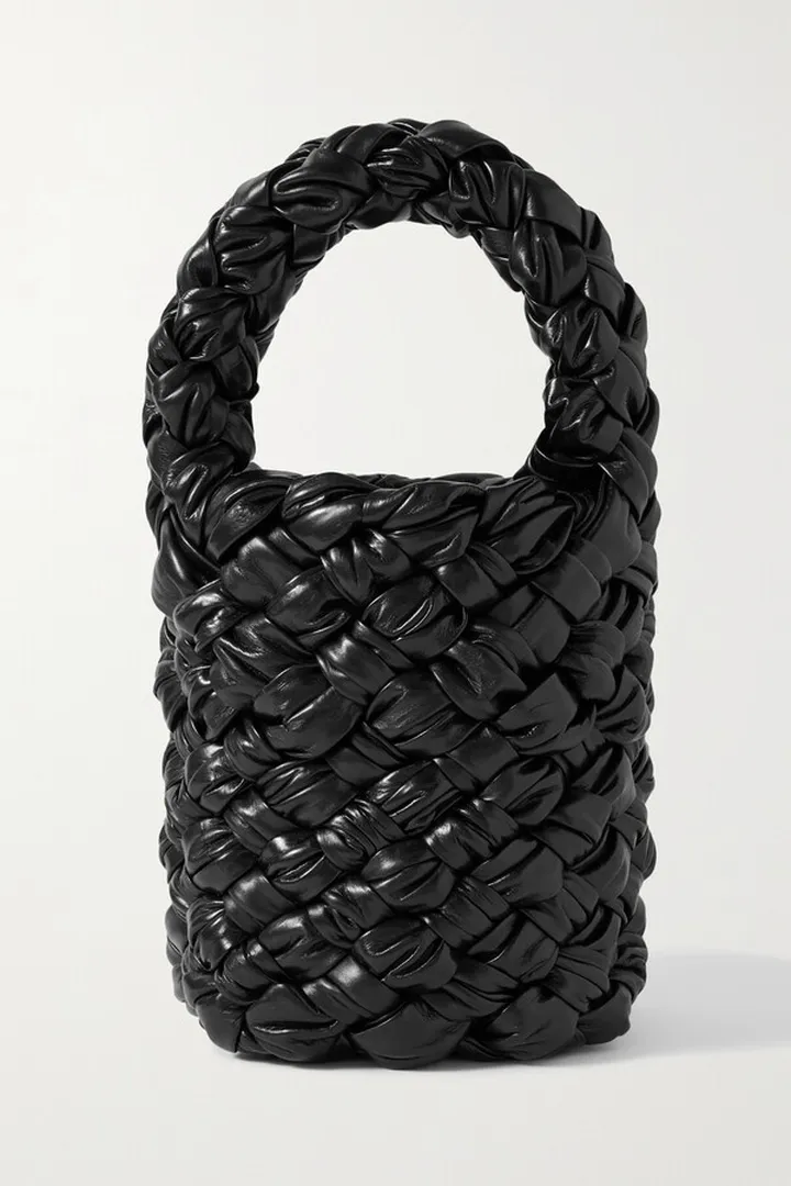 Bottega Veneta - Kalimero Mini Intrecciato Leather Bucket Bag - Black