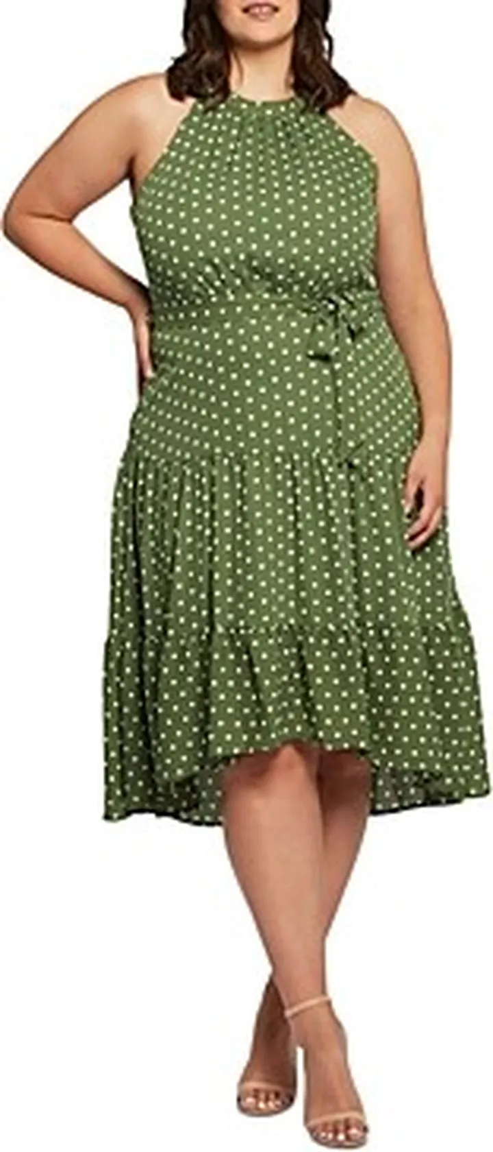 Estelle Plus La Bocca Polka Dot Halter Dress