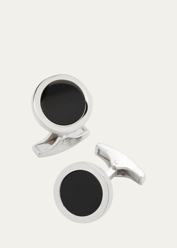 Men's Round Black Onyx Cufflinks