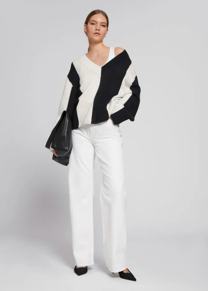 Oversized Lambswool V-Neck Sweater
