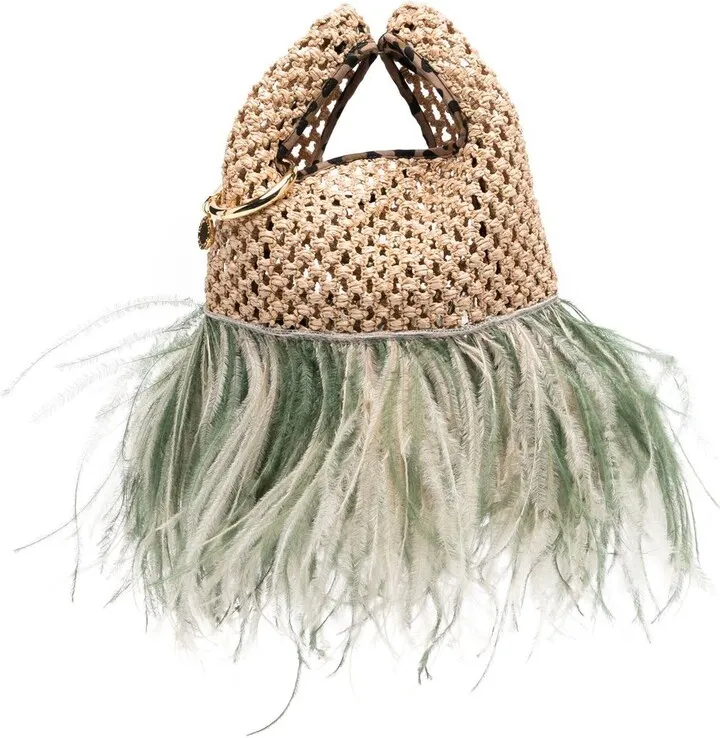 Furrissima baby raffia tote bag
