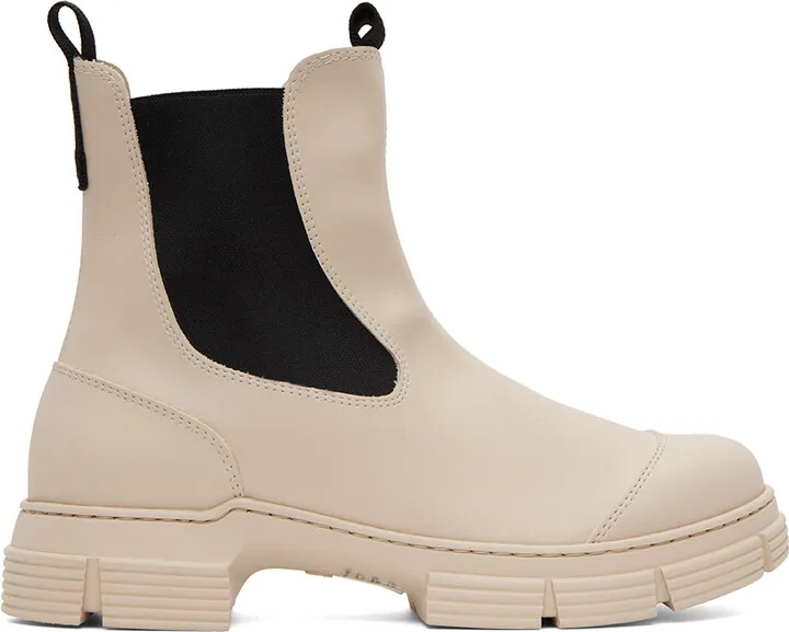 GANNI Off-White City Chelsea Boots