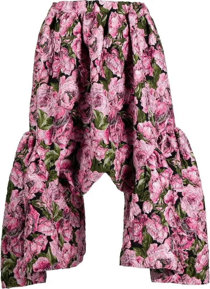 Drop-Crotch Cropped Trousers