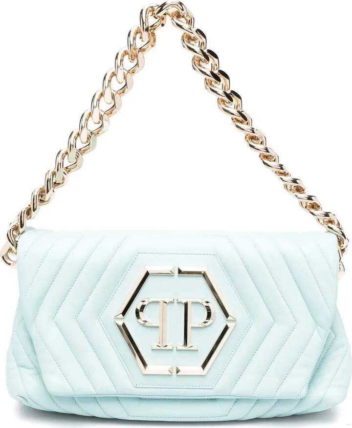 Hexagon nappa leather shoulder bag