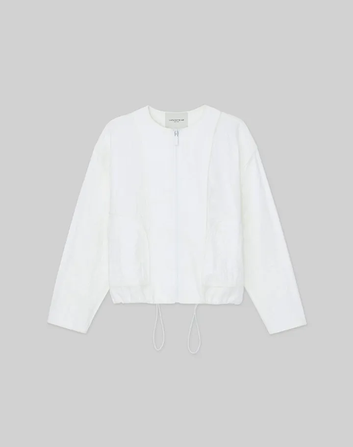 Crinkled Organic Linen Oversized Bomber