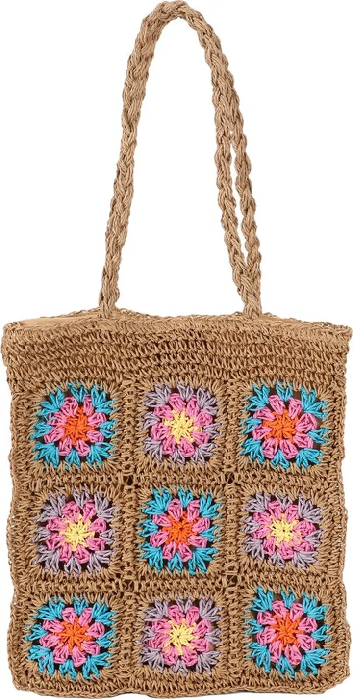 Topshop Crochet Grab Bag Shoulder Bag Sand