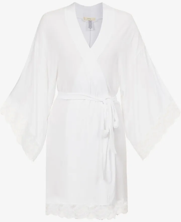 Womens White arry e ademoiselle Stretch-modal and Lace Robe