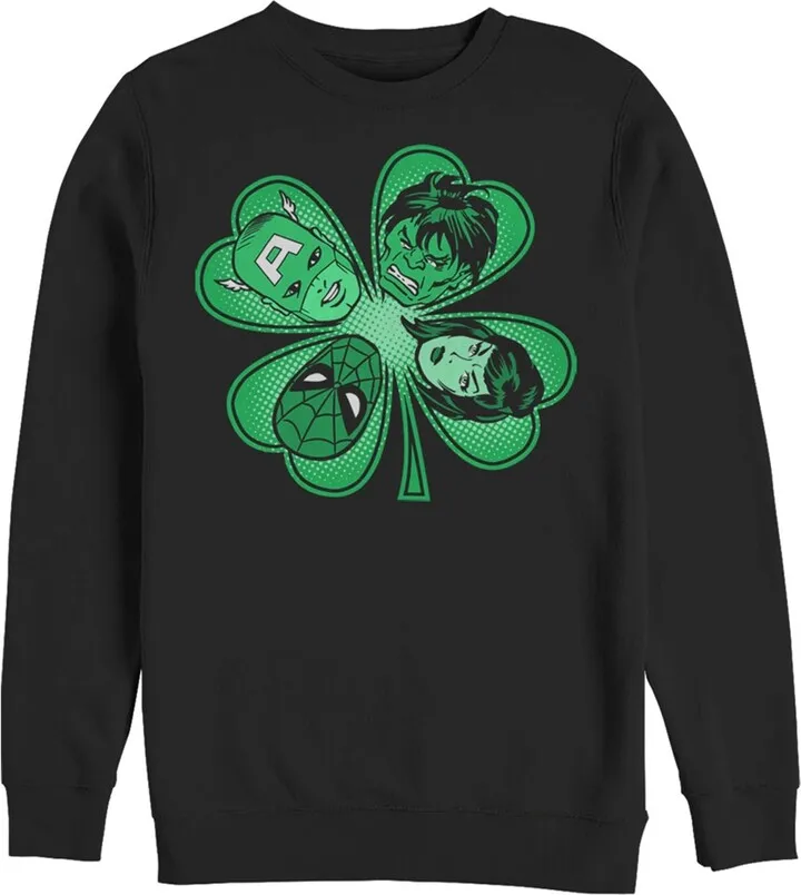 Men's Marvel St. Patrick's Day Hero Four-Leaf Clover Sweatshirt - Black - Small