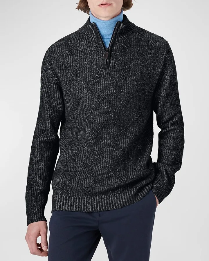 Men's Quarter-Zip Cable Sweater
