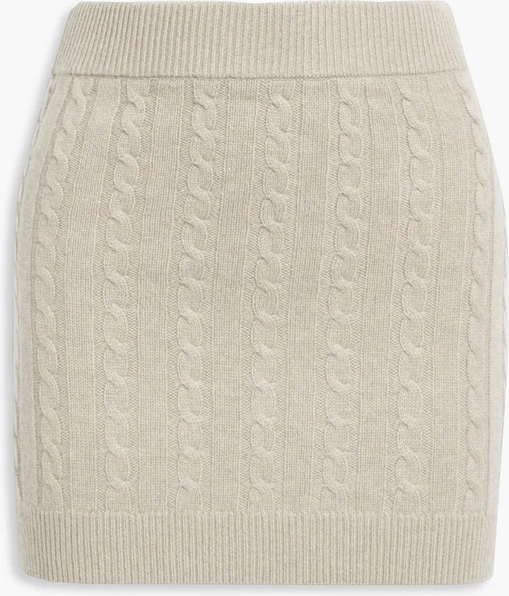 Cable-knit wool and cashmere-blend mini skirt