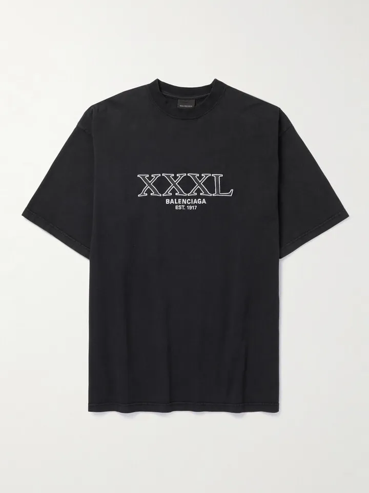 Embro Oversized Logo-Embroidered Cotton-Jersey T-Shirt