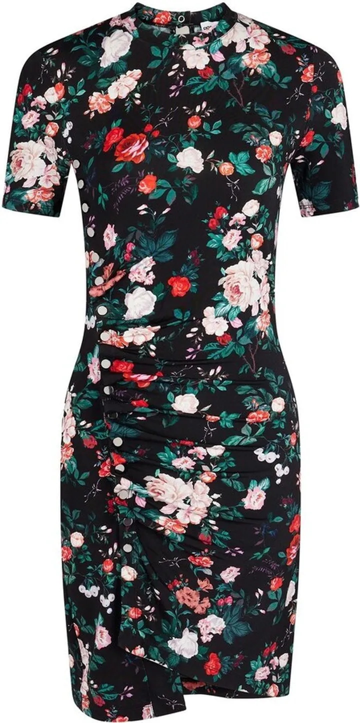 Floral-Print Draped-Detail Dress