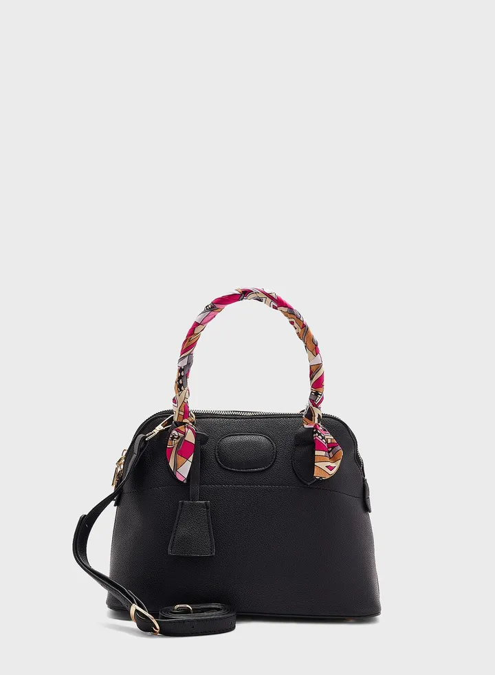 Scarf Detail Satchel Bag