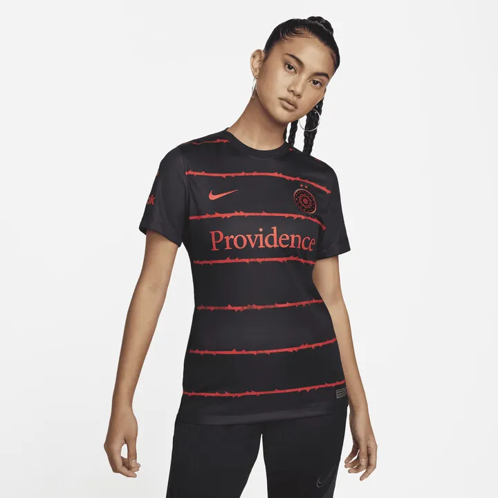 Portland Thorns FC 2022 Stadium Home Nike Women's Dri-FIT Soccer Jersey in Black