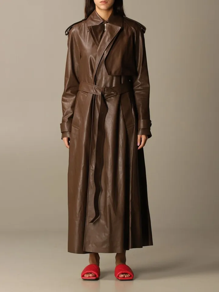 Leather trench coat women Bottega Veneta