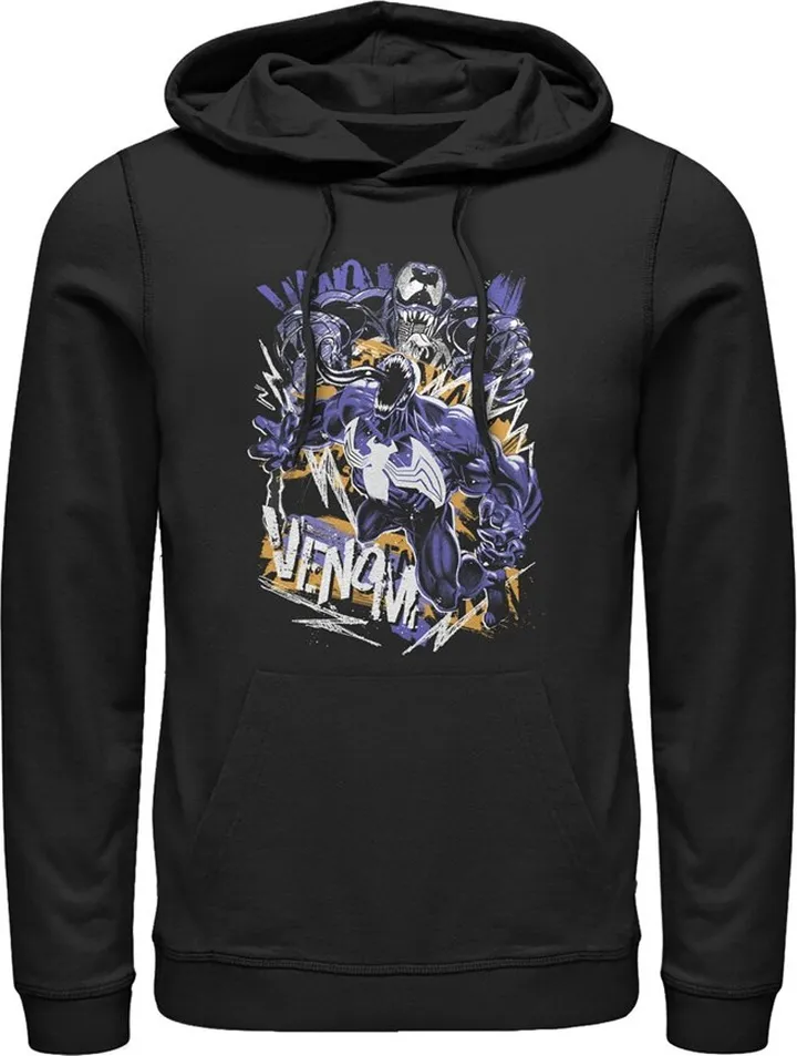 Men's Marvel Venom Graffiti Pull Over Hoodie - Black - Small