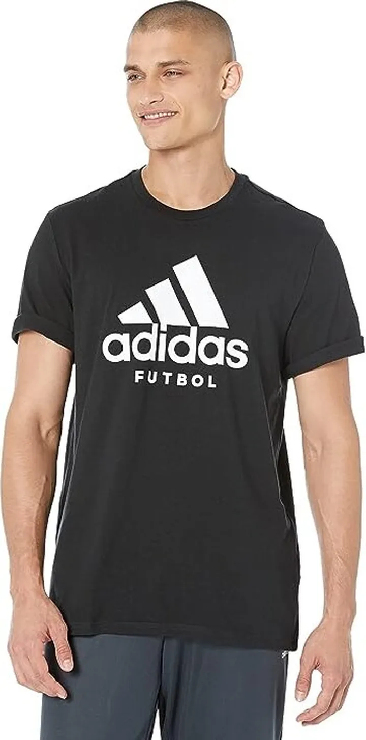 adidas Futbol Logo Tee (Black) Men's Clothing