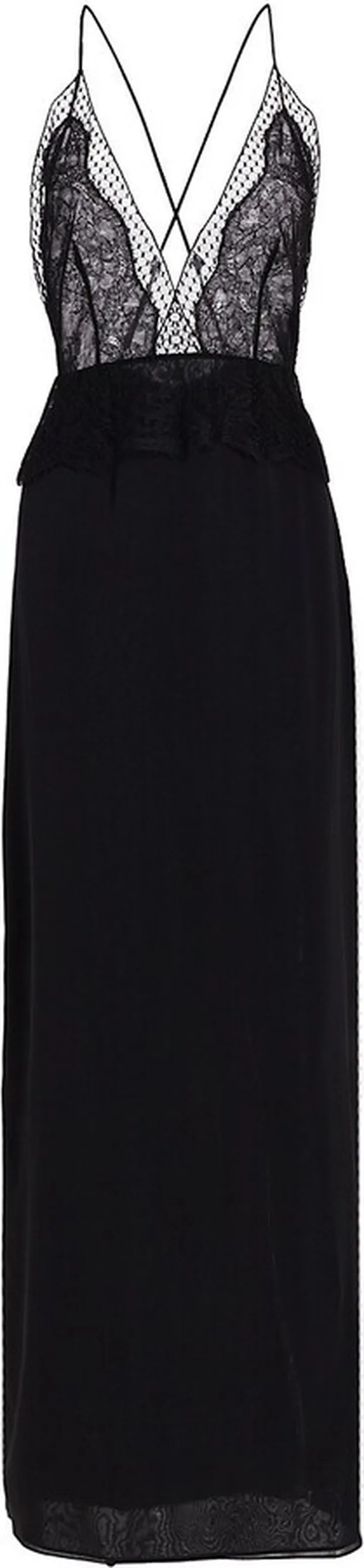 Honeycomb Shadows Long Silk Nightgown