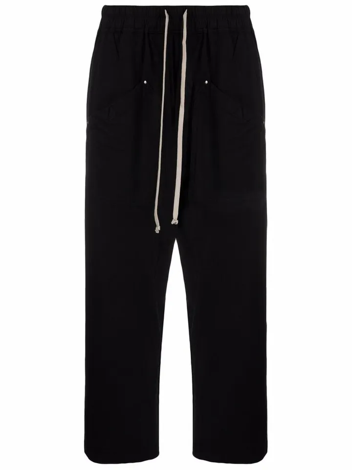 Drop-Crotch Cropped Trousers