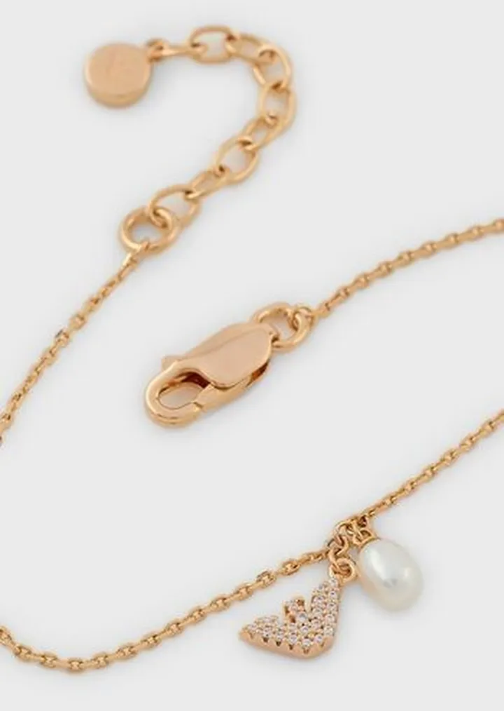 Rose Gold-Tone Sterling Silver Chain Bracelet