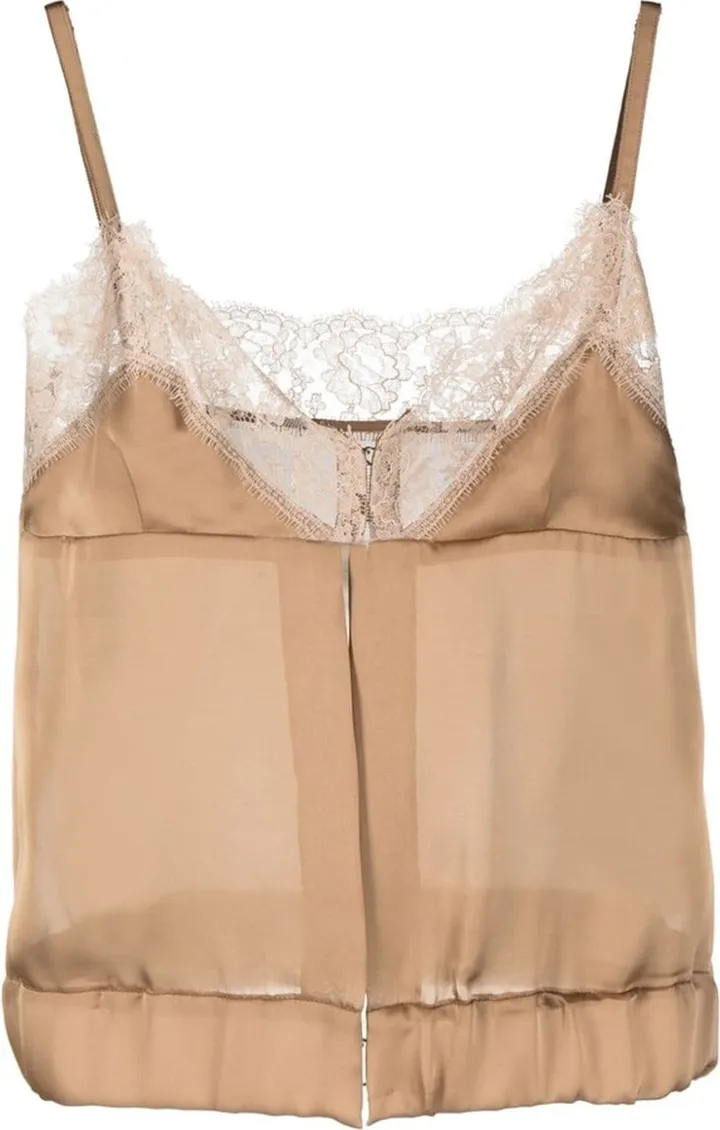 Lace-Trim Satin Camisole Top