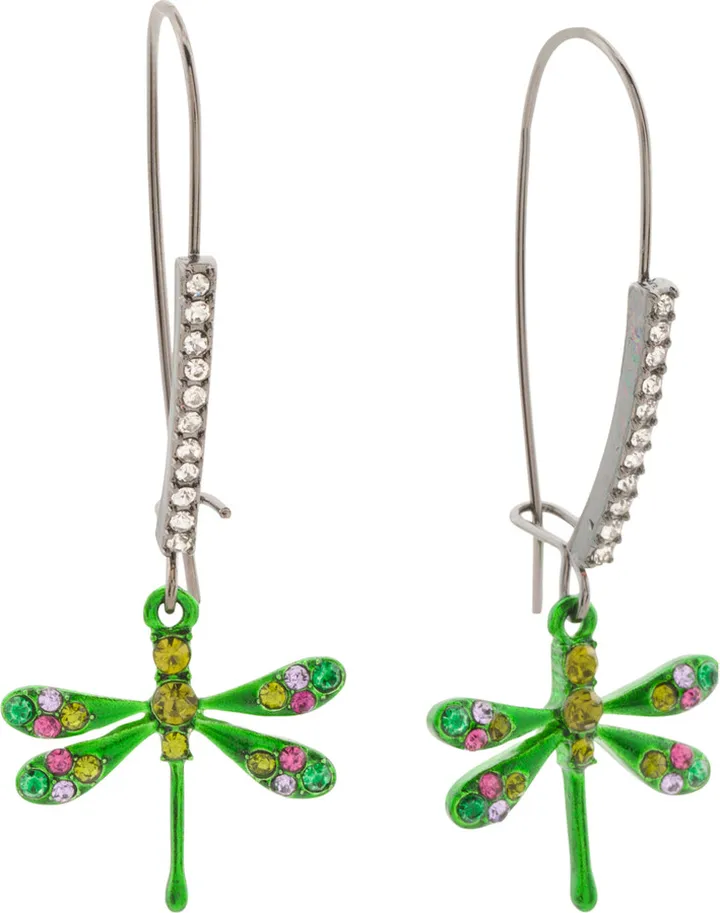 Dragonfly Lever Back Drop Earrings