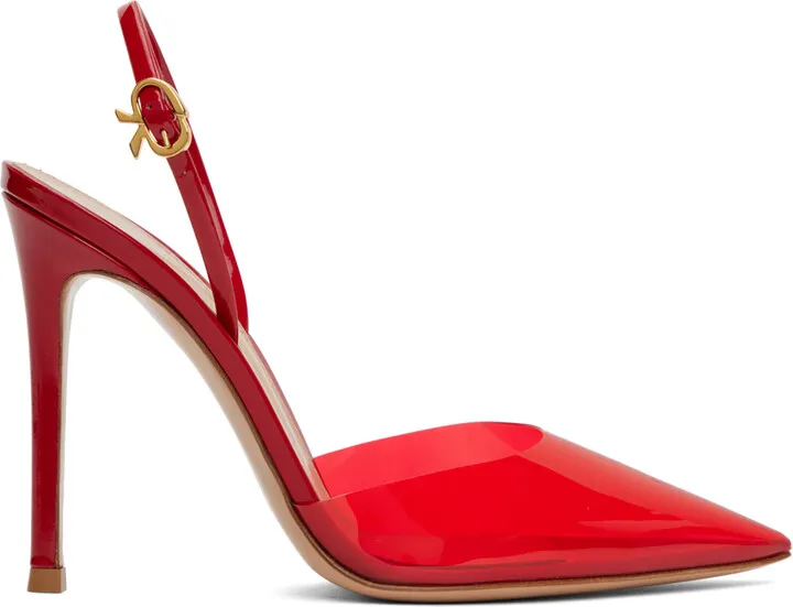 Gianvito Rossi Red Ribbon D'Orsay Heels