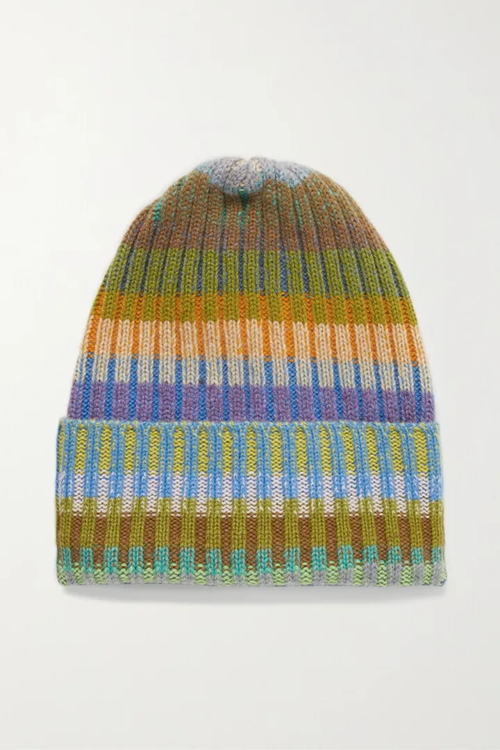 The Elder Statesman - Parker Ribbed Cashmere Beanie - Green
