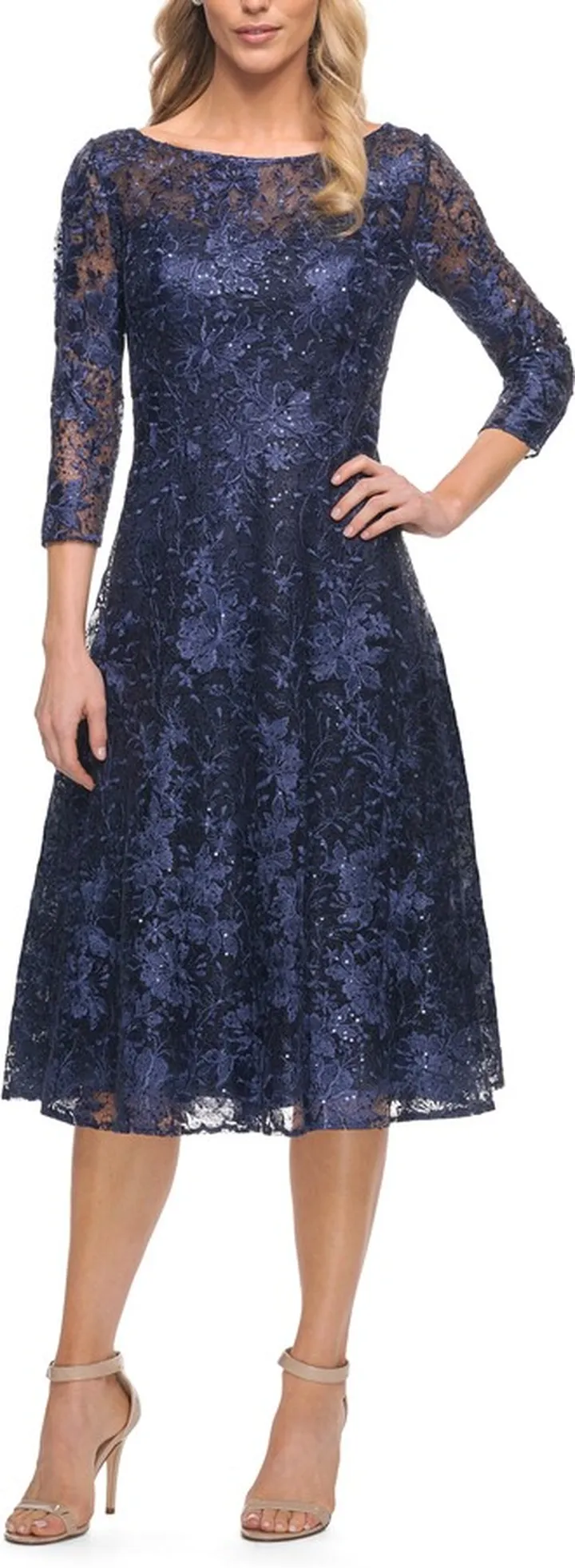 Beautiful Lace Tea Length Gown