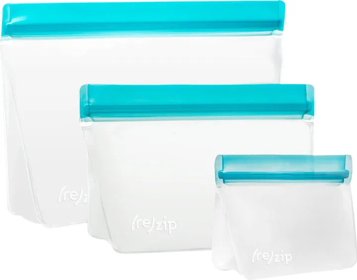 Re-Zip Reusable Storage Bags Aqua Set of 3