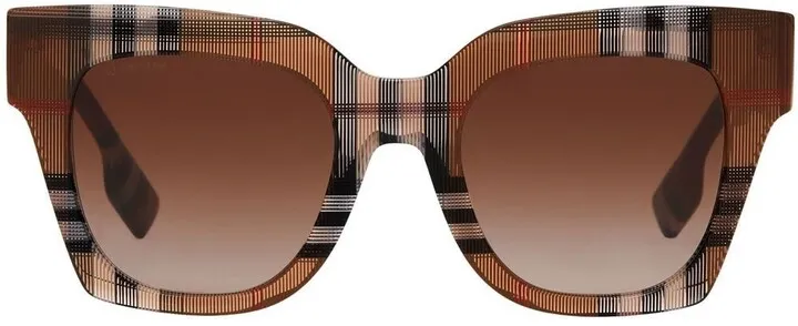 Check Pattern Square-Frame Sunglasses