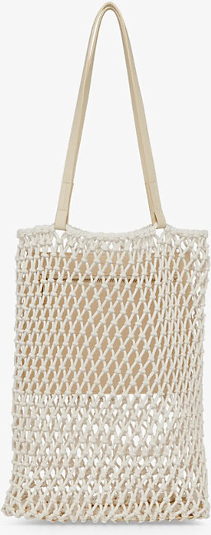 Womens White Chaya Double-strap Crochet Tote bag