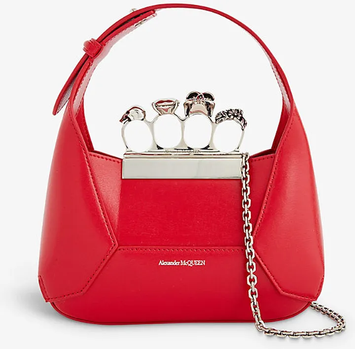Womens Welsh Red The Jewelled Mini Leather Hobo bag
