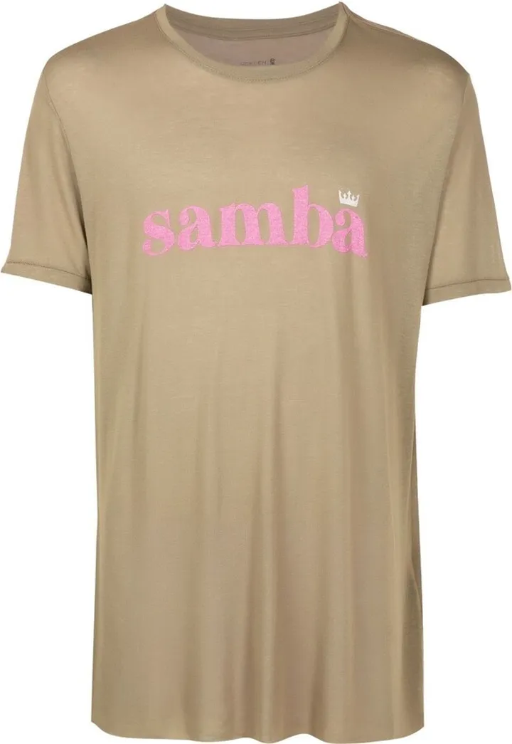 Samba-print detail T-shirt