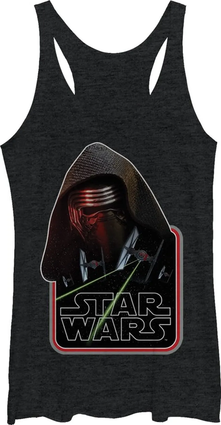Women's Star Wars The Force Awakens Kylo Ren TIE Fighter Racerback Tank Top - Black Heather - Large