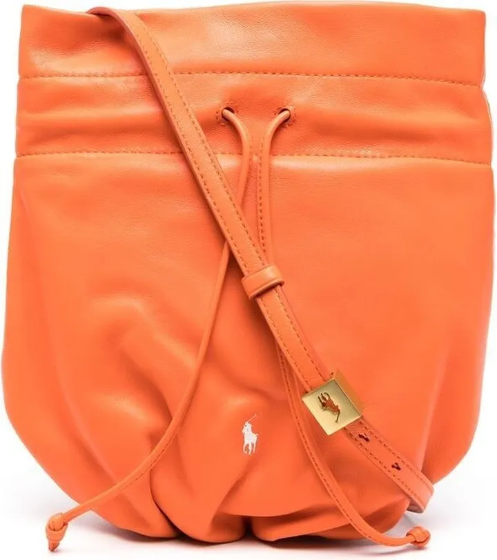 Leather Drawstring Crossbody Bag