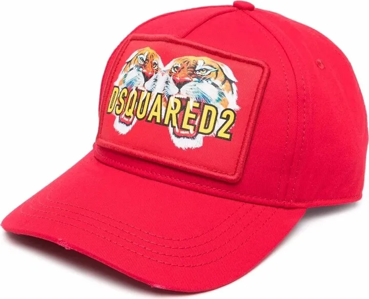 Tiger-Print Logo Cap