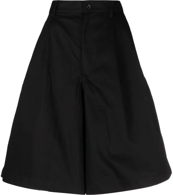 Wide-Leg Cotton Shorts