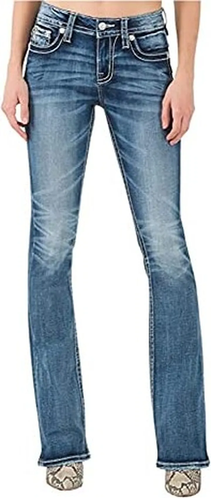 Miss Me Women's Cross Fleur De Lis in Dark Blue