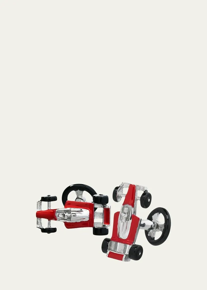 Red Race Car Cuff Links