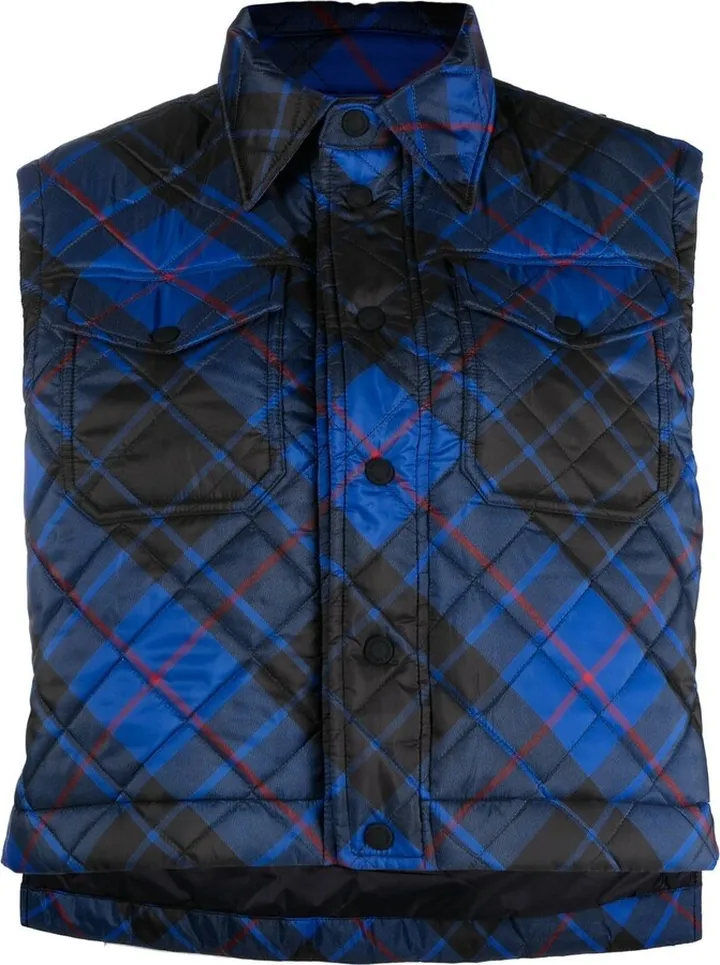 Quilted Plaid Gilet