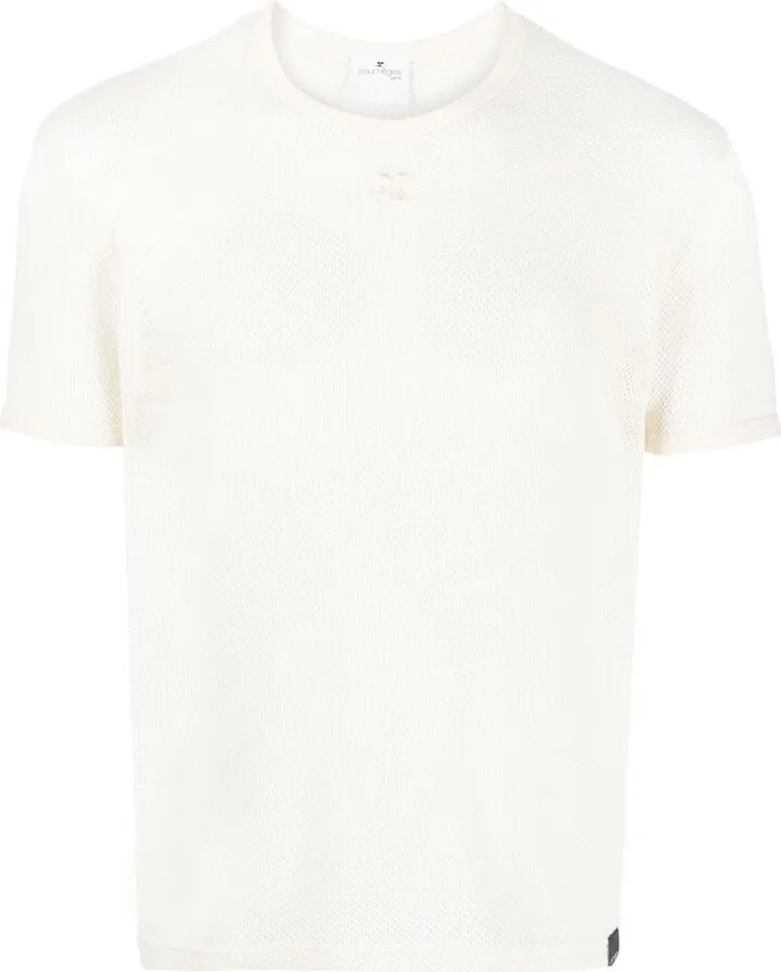 mesh crew-neck T-shirt