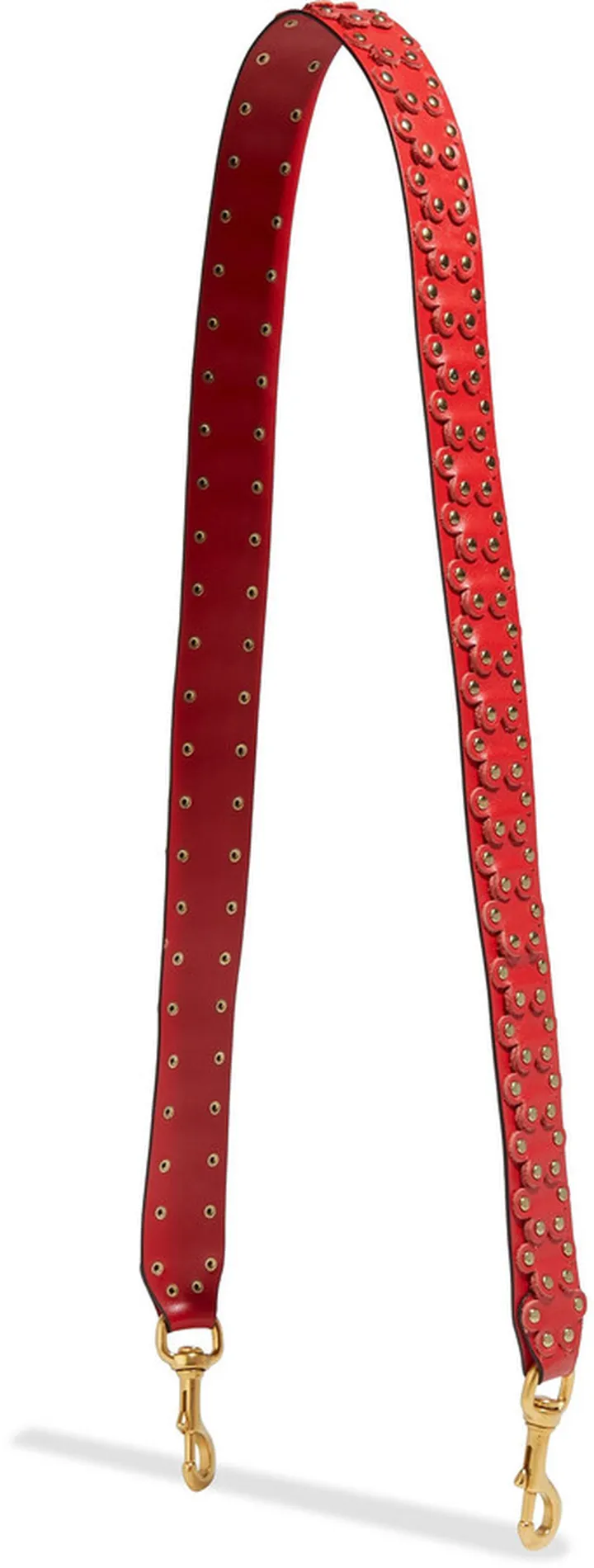 Flower Puzzle studded laser-cut leather bag strap