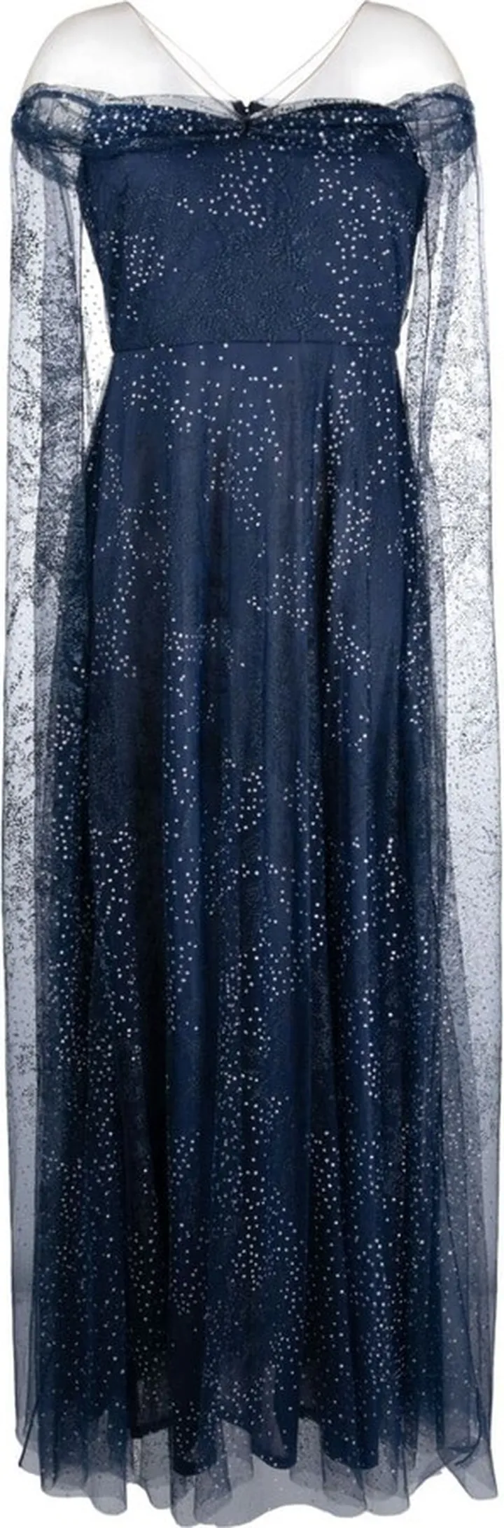 Tulle-Overlay Embellished Gown