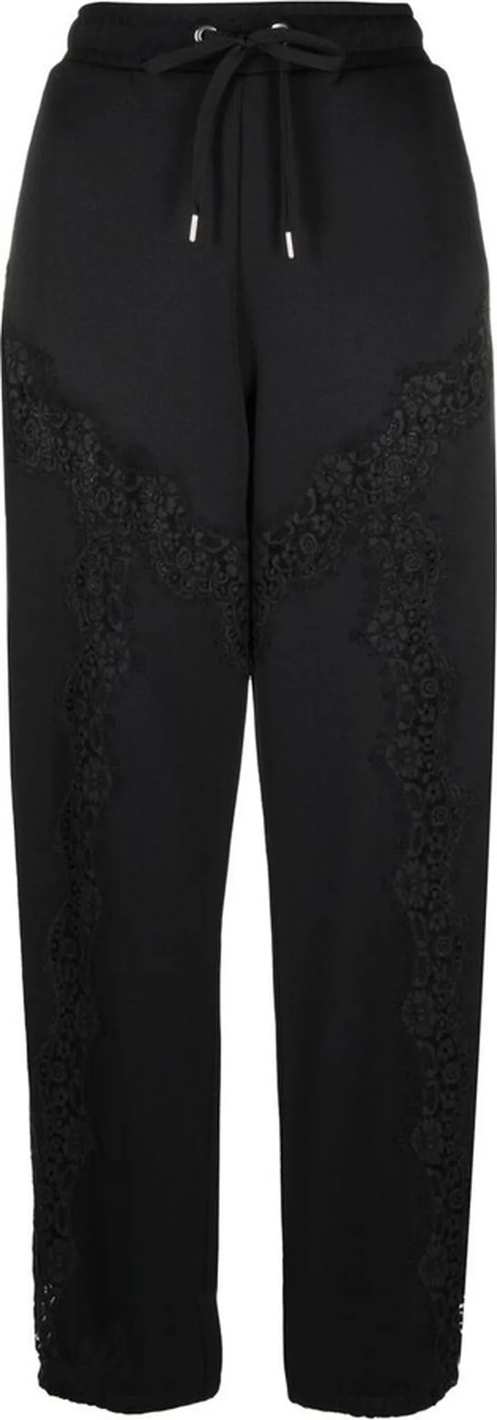 Floral-Lace Detail Track Pants