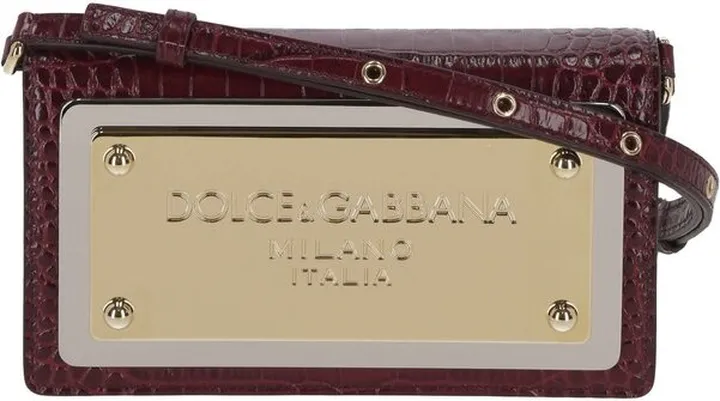 Dolce & Gabbana Logo Plaque Foldover Top Phone Bag