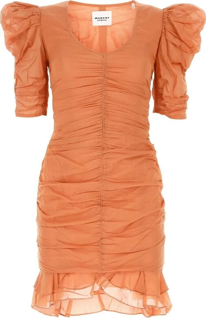 Isabel Marant Étoile Puff Sleeved Gathered Mini Dress