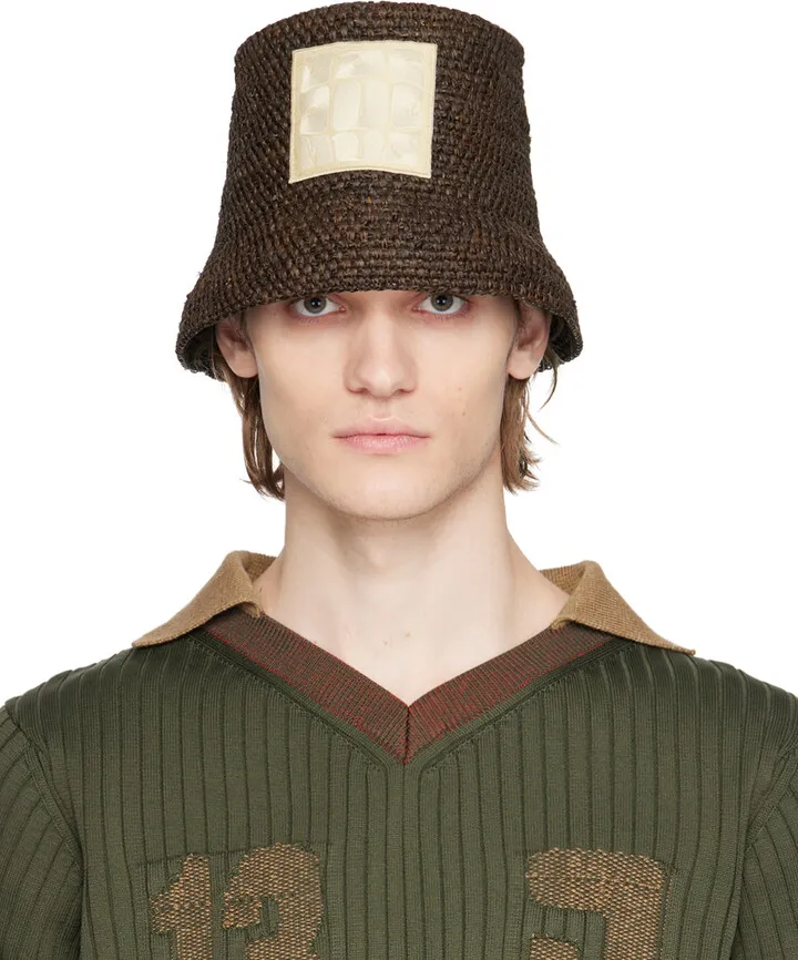 Jacquemus Brown Le Raphia 'Le Bob Ficiu' Bucket Hat