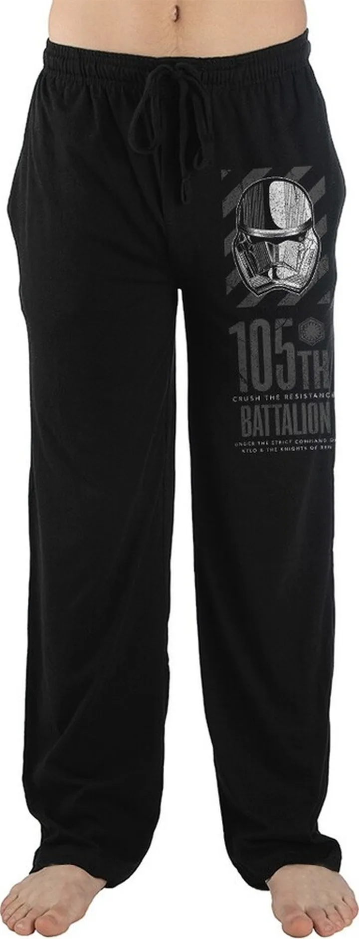 Star Wars Movie Storm Trooper Mens Black Sleep Pajama Pants-Medium