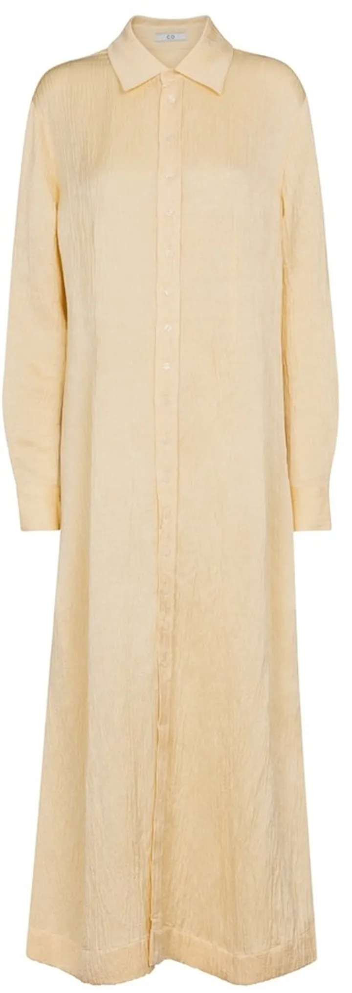 Linen-blend maxi shirt dress